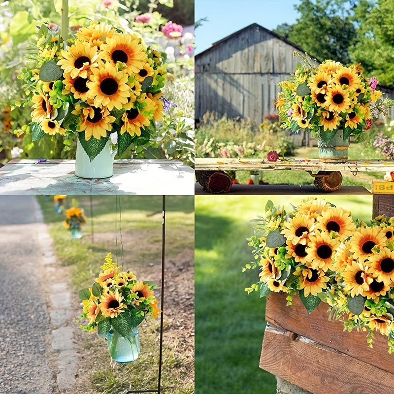 13 Heads Sunflower Silk Flower for Home Decoration and Photography Props