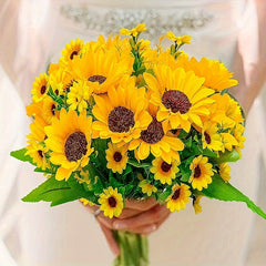 13 Heads Sunflower Silk Flower for Home Decoration and Photography Props