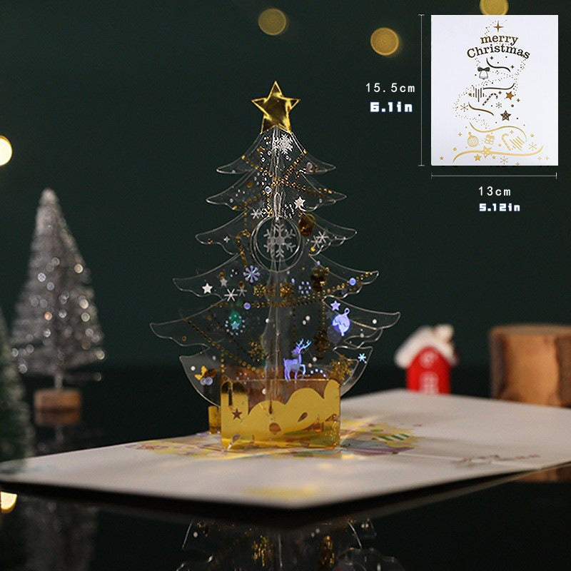 3D Christmas Tree Blessing Card Cartoon Folding Card