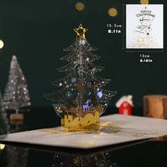 3D Christmas Tree Blessing Card Cartoon Folding Card