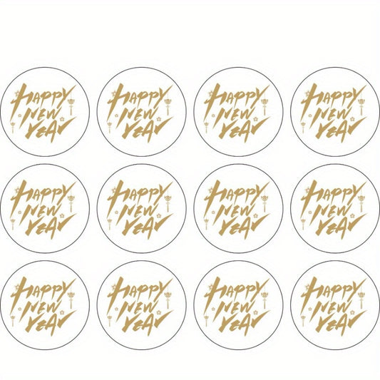 Happy Year Bronzing Word Stickers Decorative Stickers