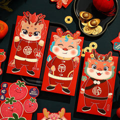 6pcs Spring Dragon Red Envelopes Set