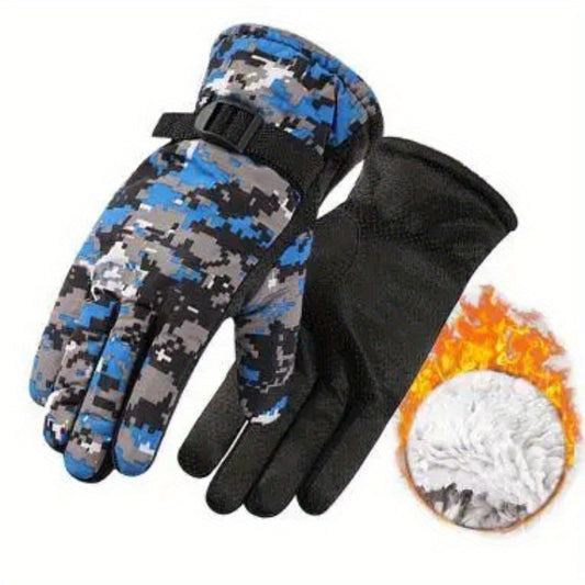 Winter Thickened Velvet Warm Gloves Windproof Cycling Motorcycle Gloves
