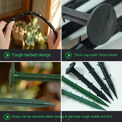 100pcs Turf Nails Lawn Mulch Fixing Nails Plastic Gardening Nails