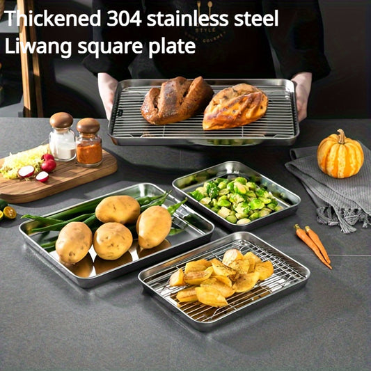 304 Stainless Steel Rectangular Plate Draining Plate With Mesh