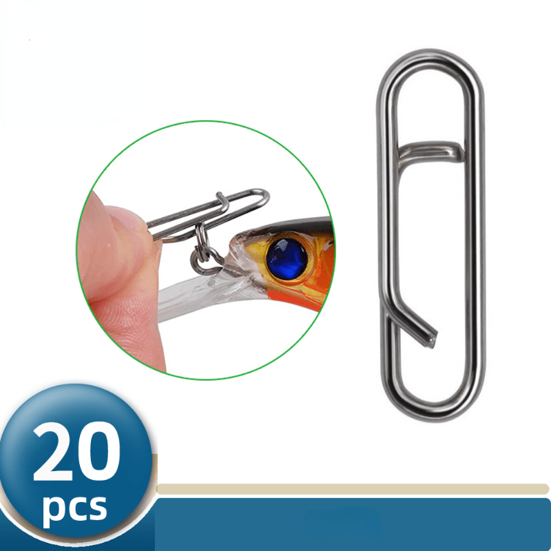 20pcs Interlock Snap Fast Clips Stainless Steel Lure Hook Connector