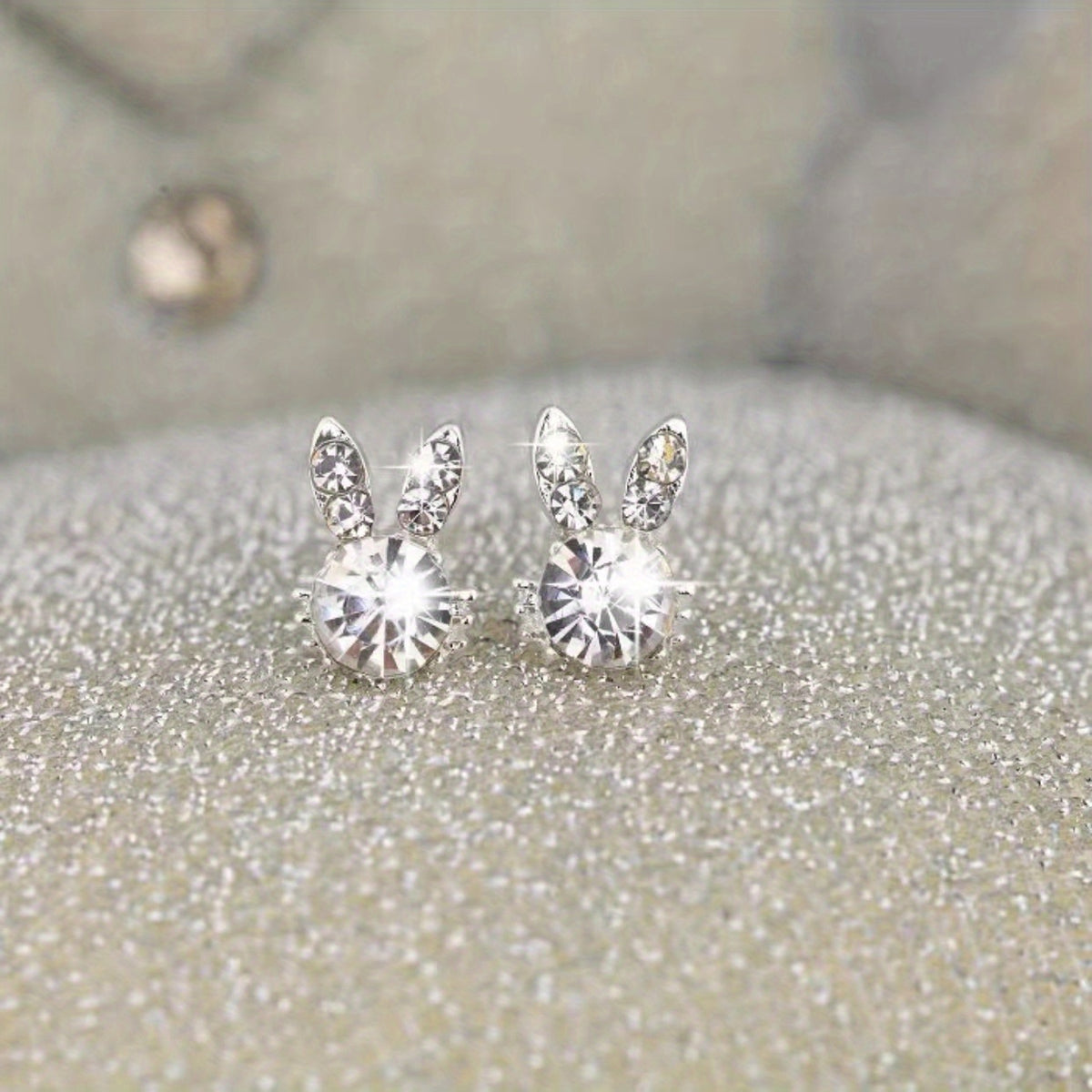 Easter Bunny Stud Earrings Faux Rhinestone Alloy Earrings Party Jewelry