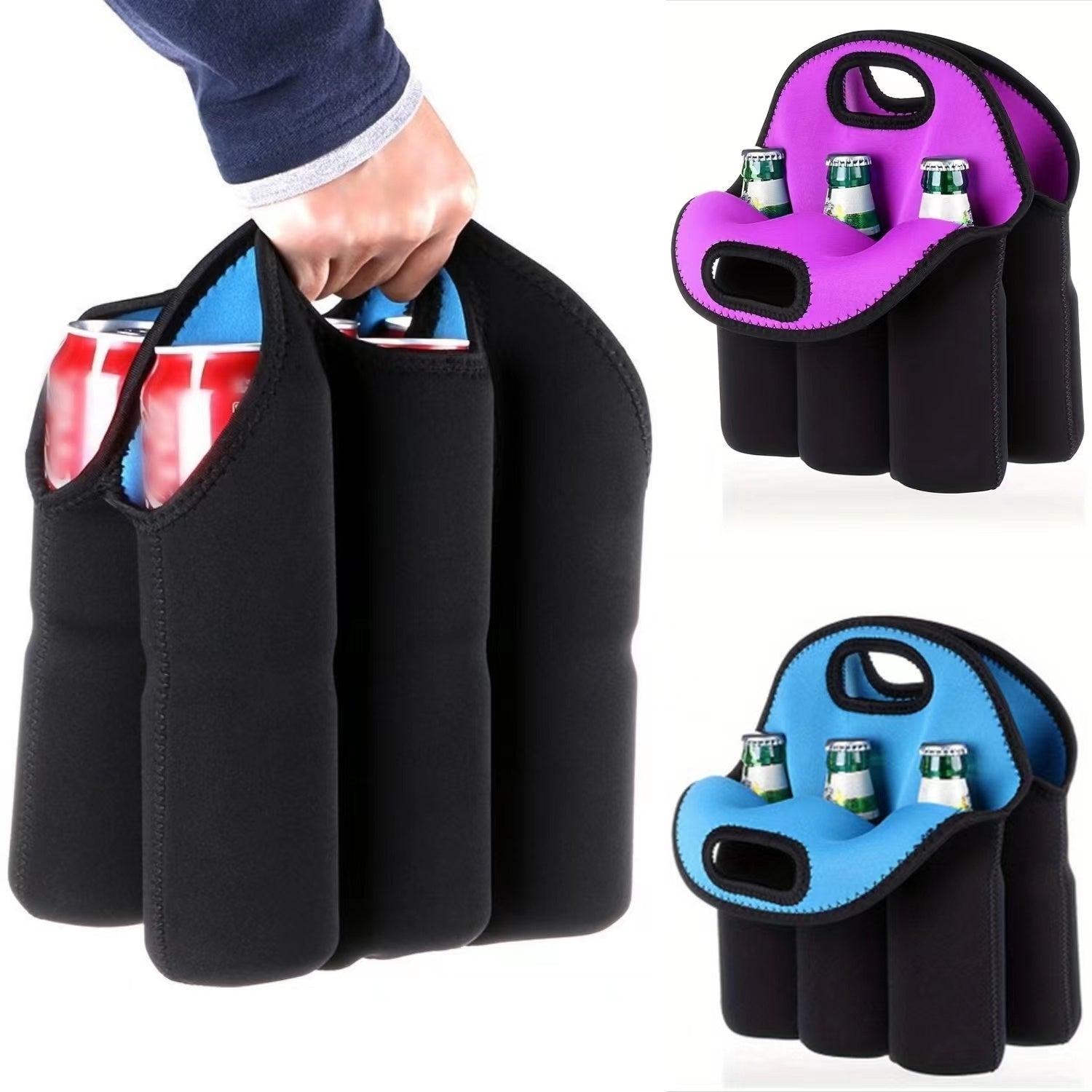 Reusable Neoprene Beer Tote Bag for Travel and Camping