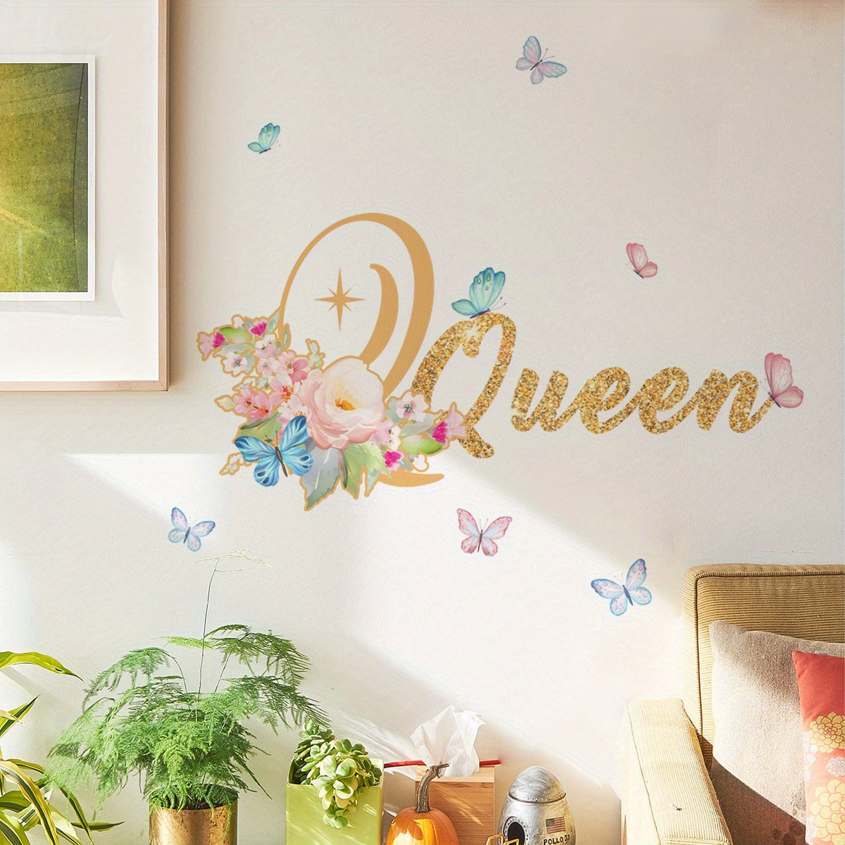 Princess English Background Wall Stickers