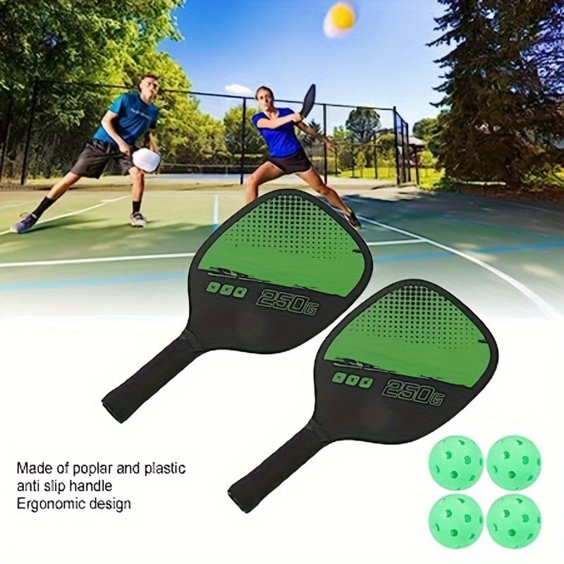 Pickleball Racket Set 2 Rackets 4 Balls 1 Storage Bag Outdoor Sports