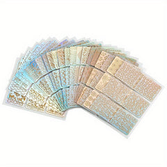 24 Sheets Laser Cutout Stickers Nail Stamping Plates Manicure Hollow Stickers