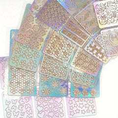 24 Sheets Laser Cutout Stickers Nail Stamping Plates Manicure Hollow Stickers