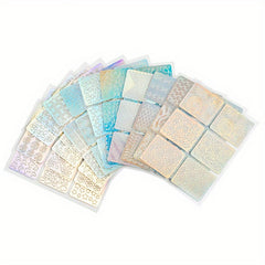 24 Sheets Laser Cutout Stickers Nail Stamping Plates Manicure Hollow Stickers
