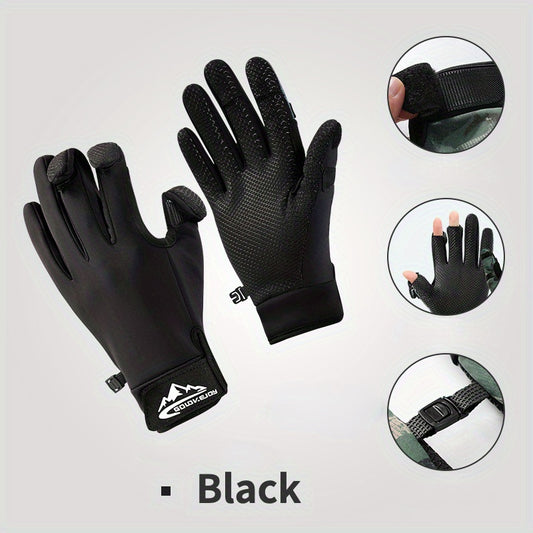 Winter Fishing Gloves 3 Finger Flip Touchscreen Unisex Ice Cycling Photography