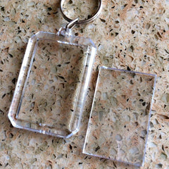 5pcs Octagonal Acrylic Photo Frame Keychain Transparent Keyring Pendant