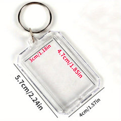 5pcs Octagonal Acrylic Photo Frame Keychain Transparent Keyring Pendant