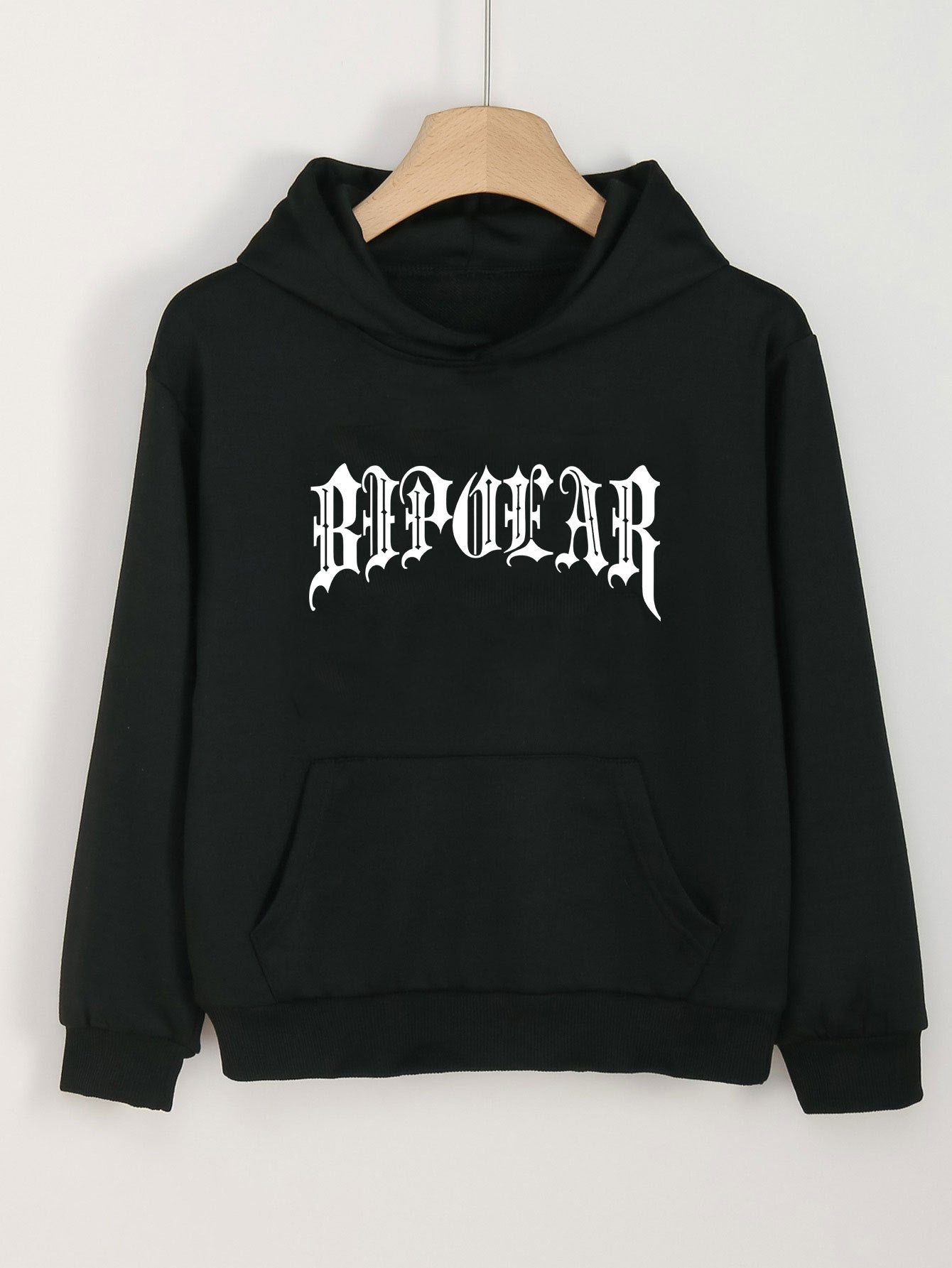 Girls Cartoon Alphabets Pattern Hooded Sweatshirt