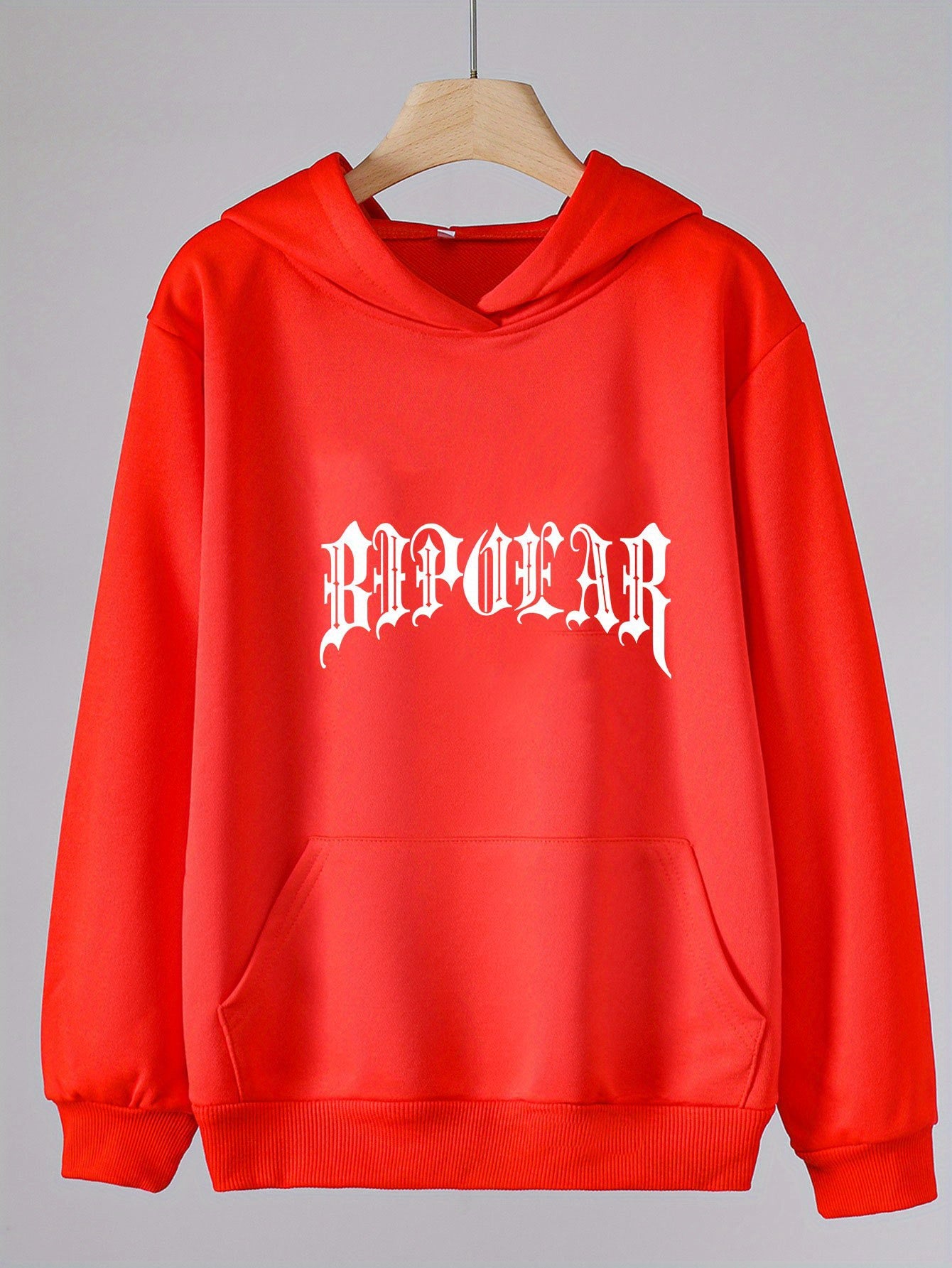Girls Cartoon Alphabets Pattern Hooded Sweatshirt