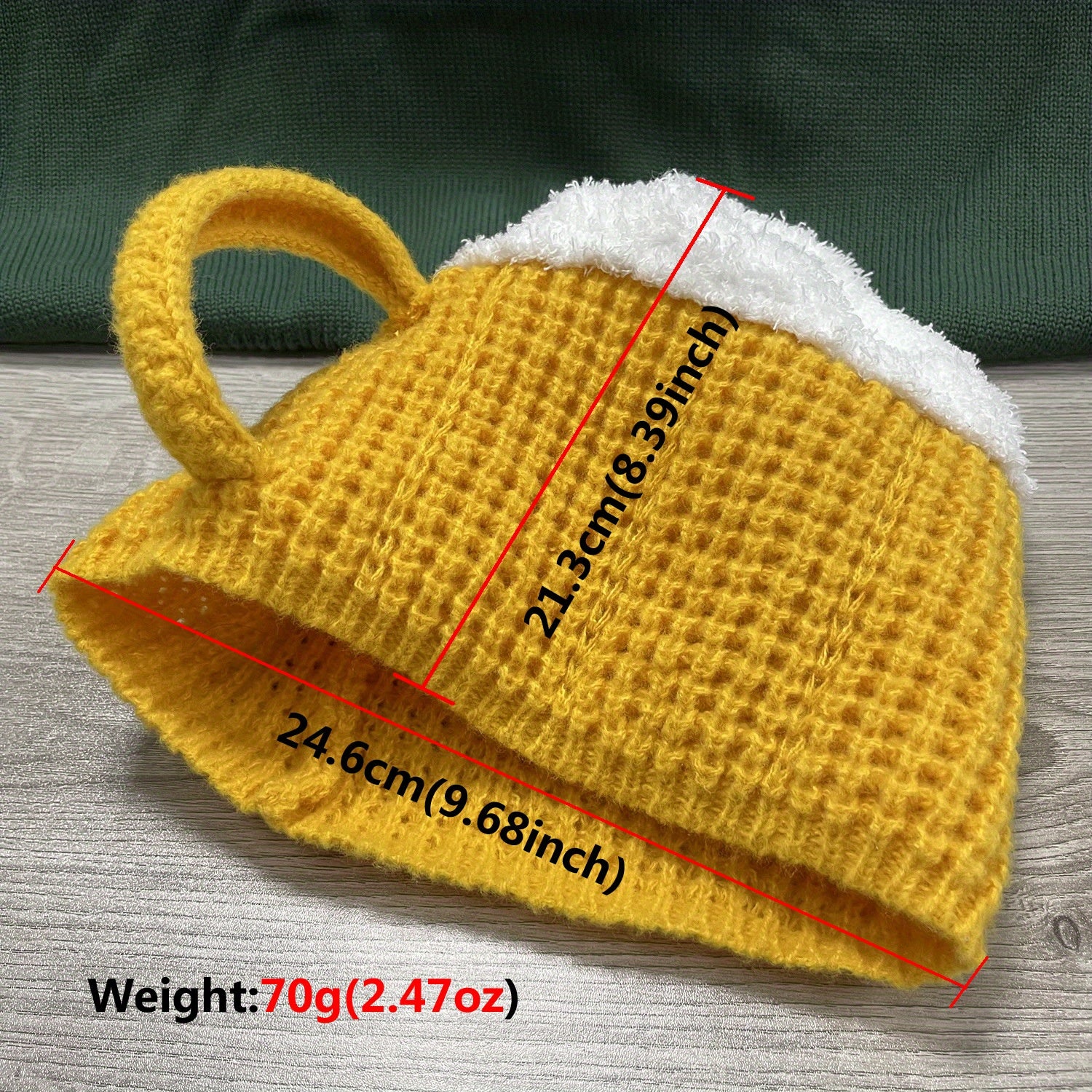 Funny 3D Cup Knitted Hat Winter Warm Cap For Women Men