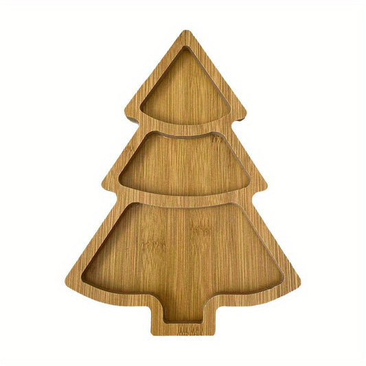 Christmas Tree Dessert Plate Grid Storage Tray Party Supplies
