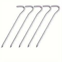 5pcs Aluminum Tent Stakes Hook Garden Stakes Ground Spikes Hammock Camping