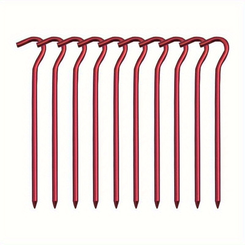 5pcs Aluminum Tent Stakes Hook Garden Stakes Ground Spikes Hammock Camping