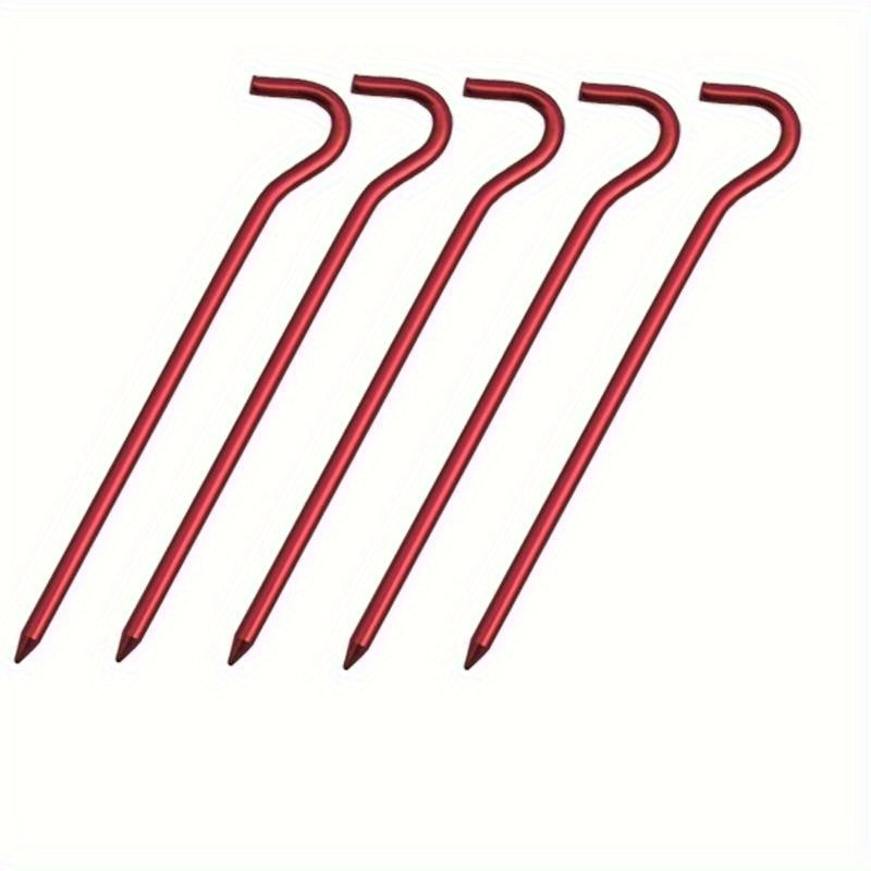 5pcs Aluminum Tent Stakes Hook Garden Stakes Ground Spikes Hammock Camping