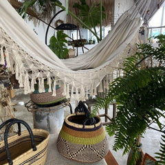 Tassel Hammock Canvas Indoor Outdoor Camping Travel