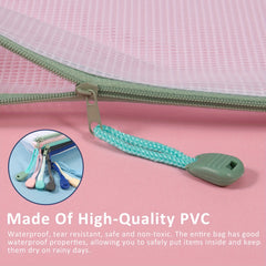 28Pcs A4 Mesh Zipper Pouch Waterproof Document Bag