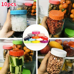 10pcs Leakproof Mason Jar Lids, Colorful Plastic Dustproof Caps
