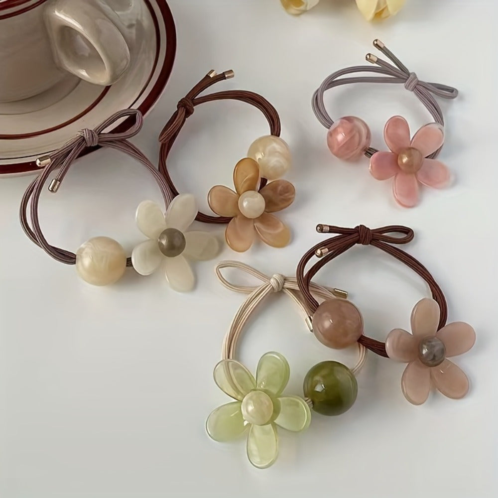 2pcs 3pcs Flower Elastic Hair Bands Scrunchies