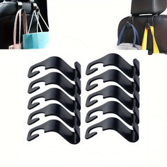 4pcs Car Storage Hook Headrest Hook S Type Fit Handbag Purse Coat Car Accessorie