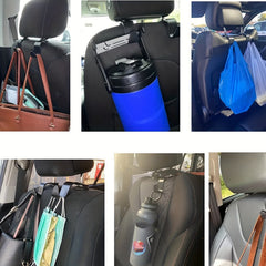 4pcs Car Storage Hook Headrest Hook S Type Fit Handbag Purse Coat Car Accessorie