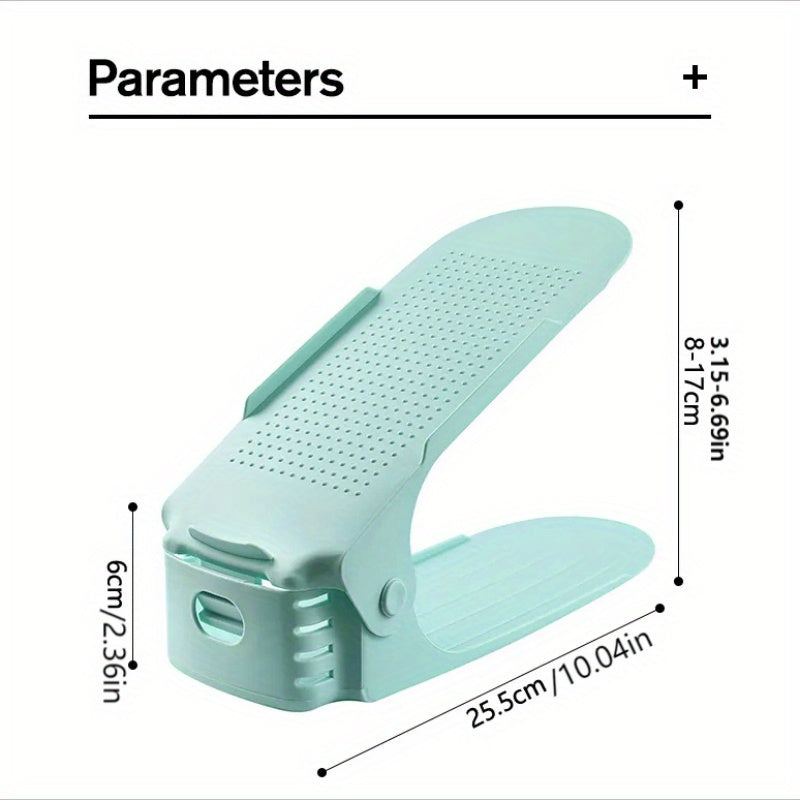 Adjustable Plastic Shoe Rack Double Layer Shoe Stacker Space Saving Shoe Storage