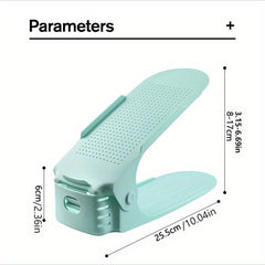 Adjustable Plastic Shoe Rack Double Layer Shoe Stacker Space Saving Shoe Storage