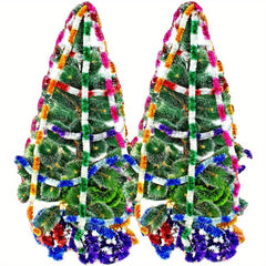 2-Color Holiday Tops Pull Flower Ribbons for Christmas Tree Pendants