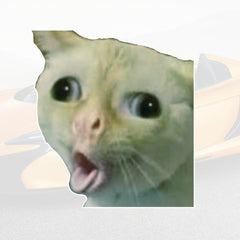 Funny Coughing Cat Meme Vinyl Waterproof Sticker