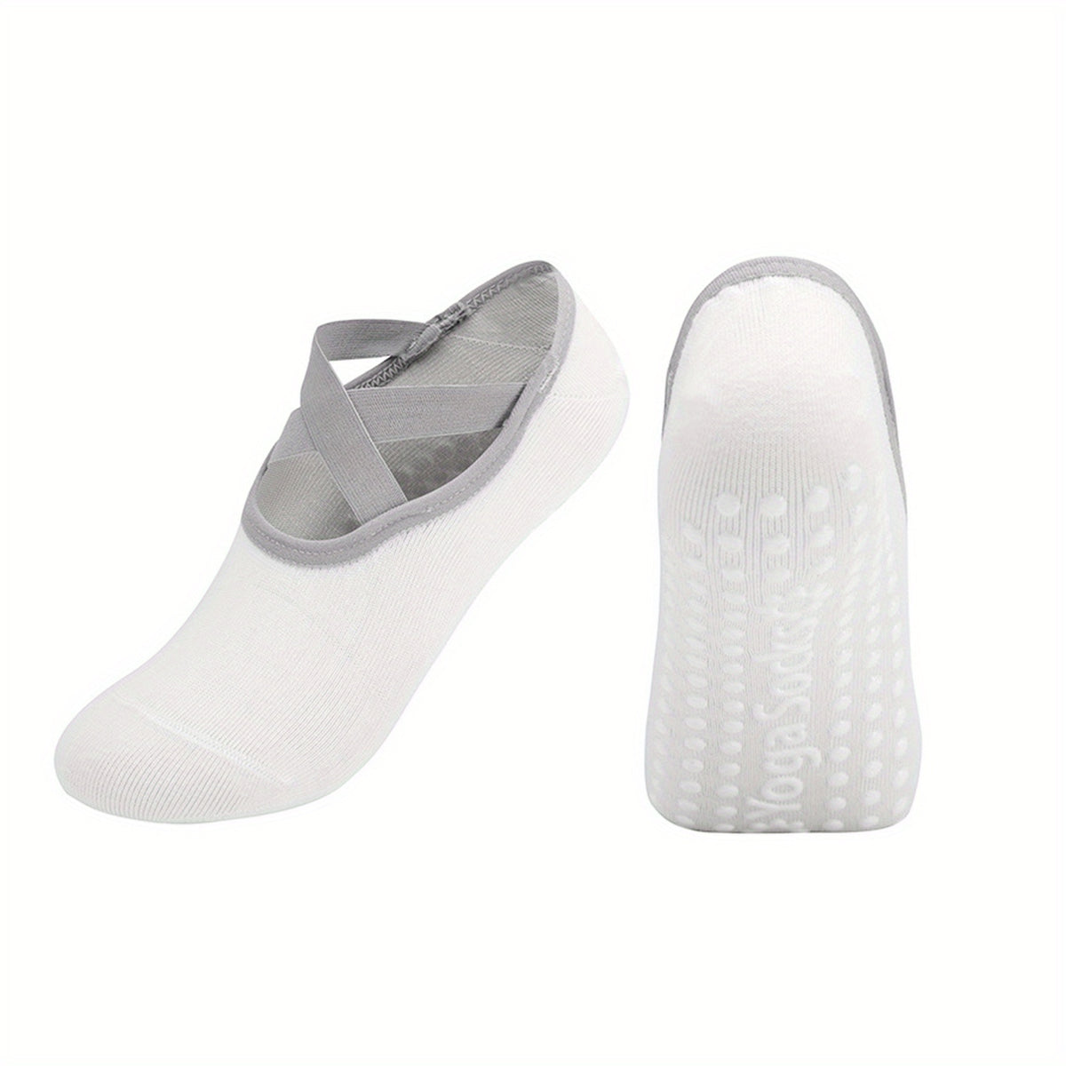 Women's Yoga Socks Non Slip Cross Strap Sports Socks With Extra Grips