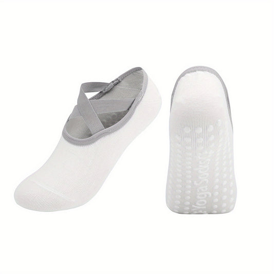Women's Yoga Socks Non Slip Cross Strap Sports Socks With Extra Grips