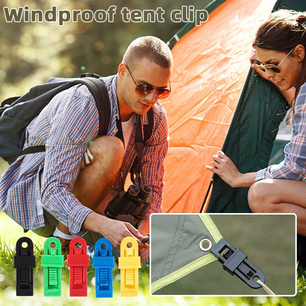 Adjustable Heavy Duty Lock Grip Tarp Clamp Windproof Awning Cord Clip