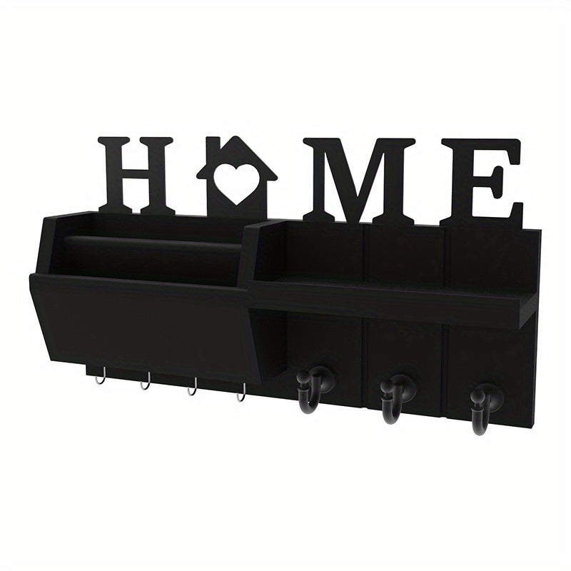 Decorative Key Holder With 7 Hooks and Mail Organizer