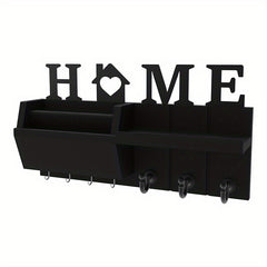 Decorative Key Holder With 7 Hooks and Mail Organizer