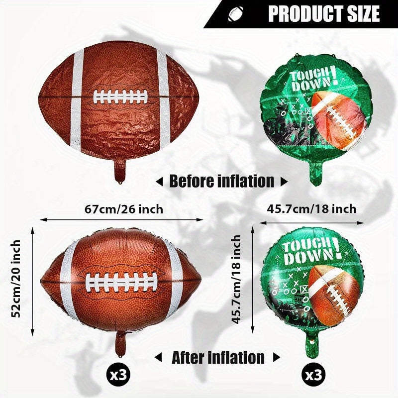 6pcs Football Balloon Set Birthday Party Decoration
