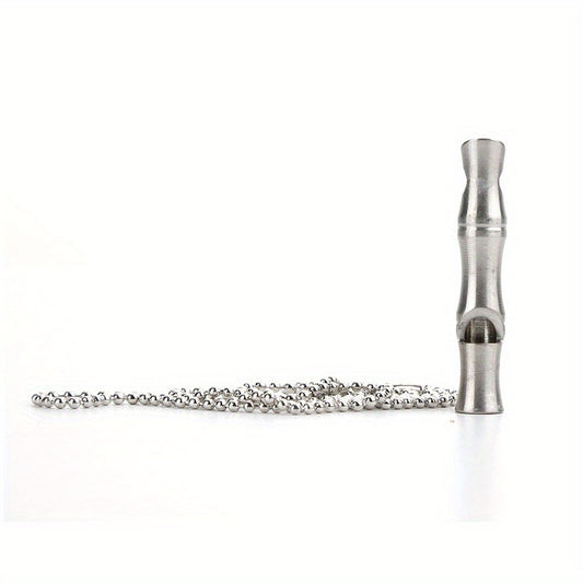 Mini Stainless Steel Bamboo Whistle High Decibel Survival Outdoor Emergency