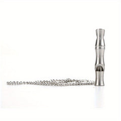 Mini Stainless Steel Bamboo Whistle High Decibel Survival Outdoor Emergency