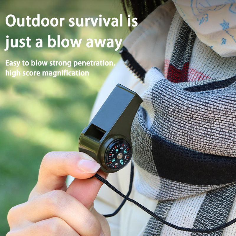 2pcs 3-in-1 Survival Whistle Loud Outdoor Lifesaving Equipment