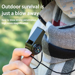 2pcs 3-in-1 Survival Whistle Loud Outdoor Lifesaving Equipment