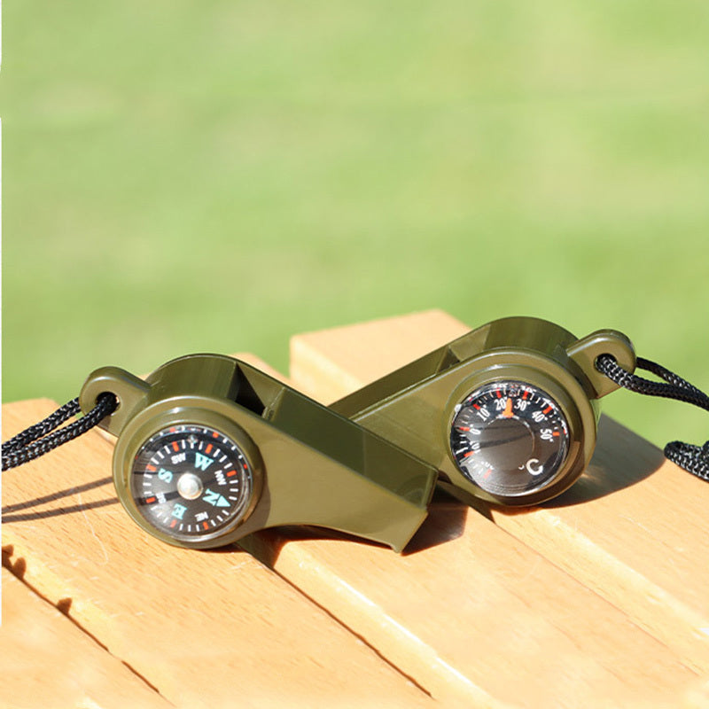2pcs 3-in-1 Survival Whistle Loud Outdoor Lifesaving Equipment