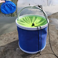 Multifunctional Folding Bucket With Net for Outdoor Fishing Camping