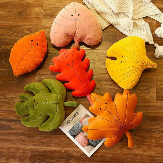 Cartoon Leaves Pattern Throw Pillow for Home Decor